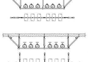 大跨度多管组合门型侧向抗震支吊架图例